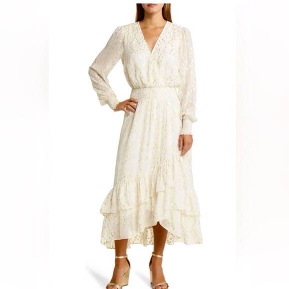 Lilly Pulitzer Dresses & Skirts - NWT! Lilly Pulitzer Cristiana Midi Long Sleeve Dress in Metallic Clip Coconut